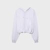 Camisola bomber com capuz estampada