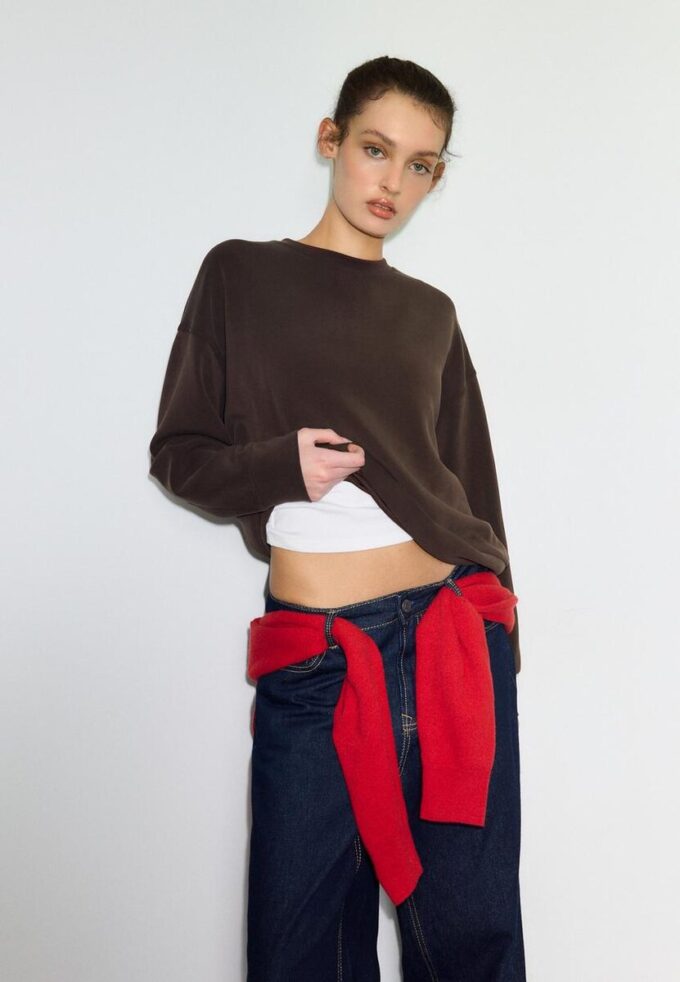 Camisola básica de toque suave Camisola básica de toque suave