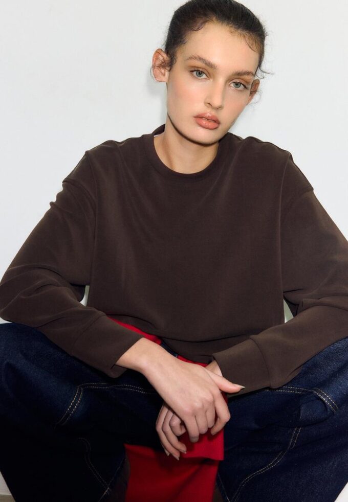 Camisola básica de toque suave Camisola básica de toque suave