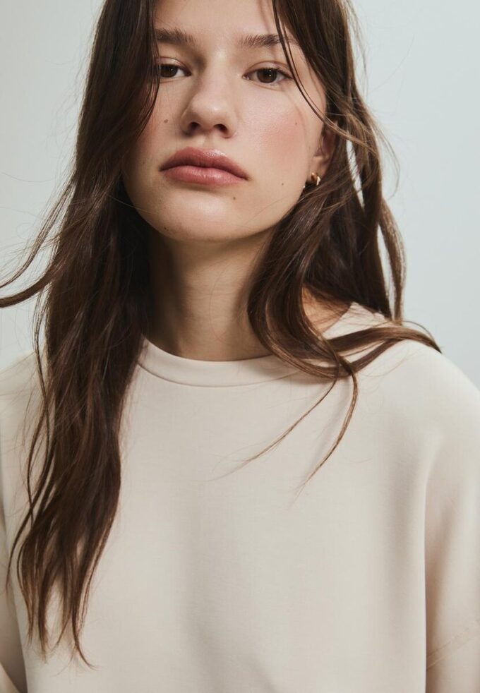 Camisola básica de toque suave Camisola básica de toque suave