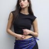 Camisola básica justa com franzido Camisola básica justa com franzido