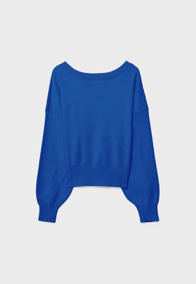 Camisola com decote em V e mangas em forma de asa de morcego