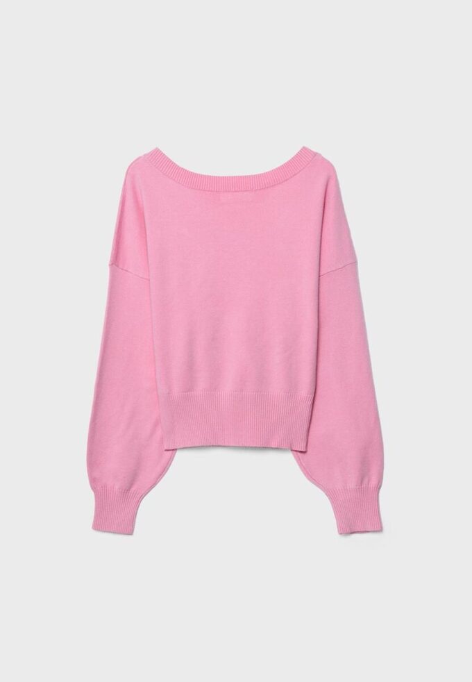 Camisola com decote em V e mangas em forma de asa de morcego