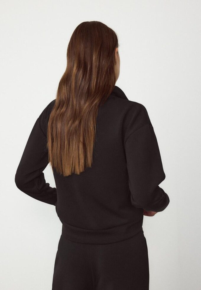 Camisola com fecho de correr e toque suave Camisola com fecho de correr e toque suave