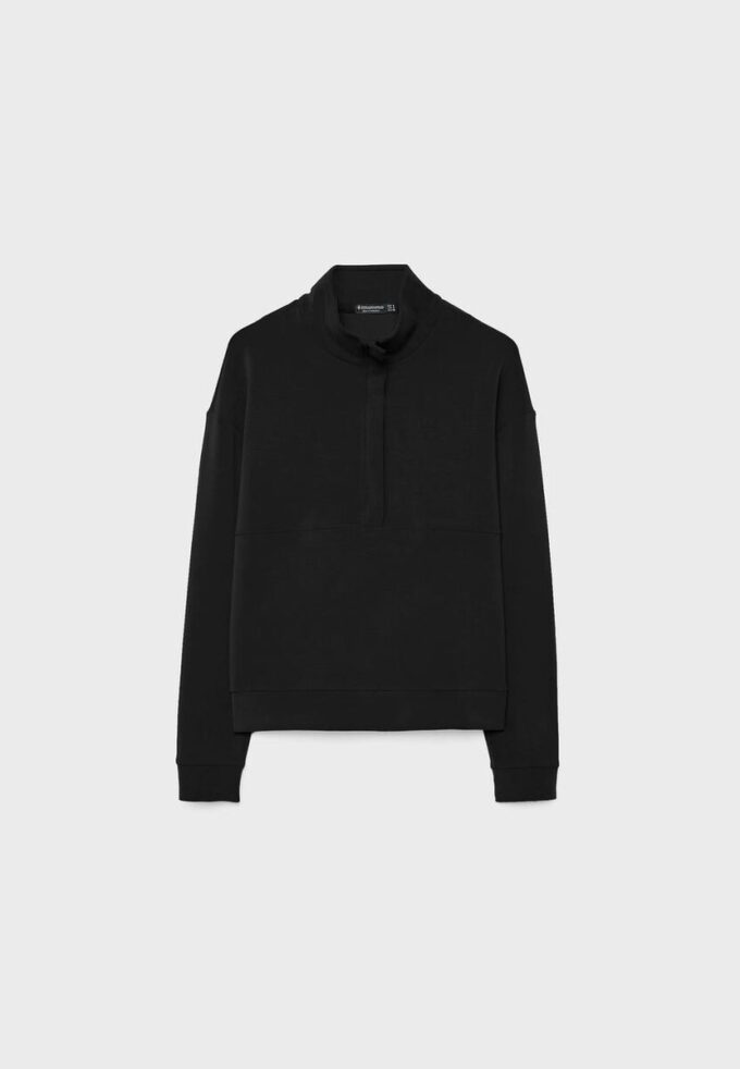 Camisola com fecho de correr e toque suave Camisola com fecho de correr e toque suave
