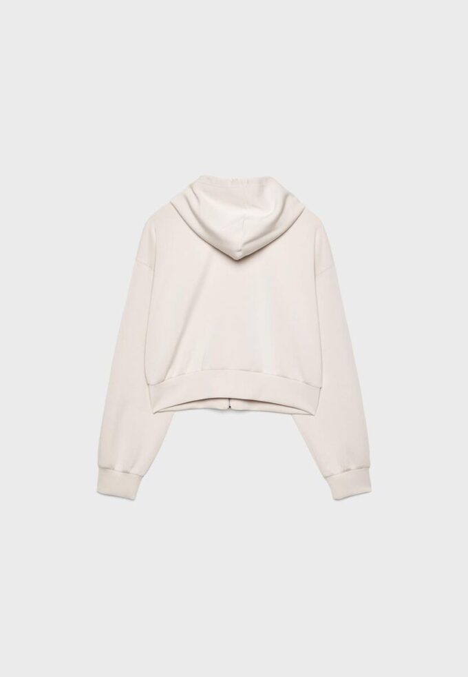 Camisola com fecho de correr e toque suave Camisola com fecho de correr e toque suave