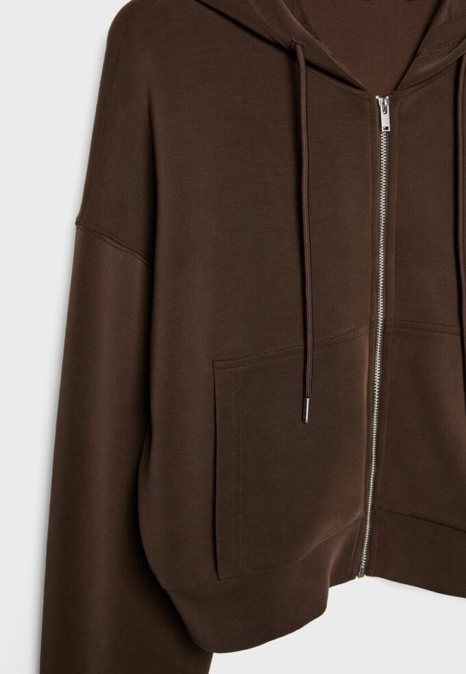 Camisola com fecho de correr e toque suave