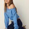 Camisola com gola barco e asas com strass Camisola com gola barco e asas com strass