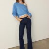 Camisola com gola barco e asas com strass Camisola com gola barco e asas com strass