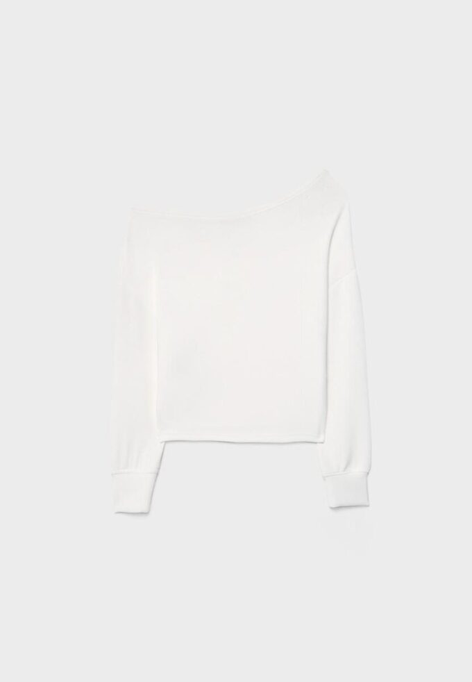 Camisola com ombros descobertos e toque suave Camisola com ombros descobertos e toque suave