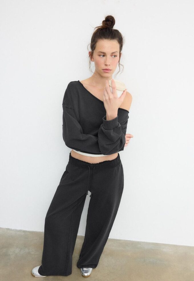 Camisola Curta com Efeito Desbotado Camisola Curta com Efeito Desbotado