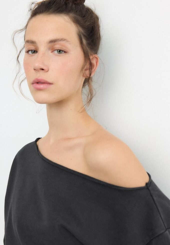 Camisola Curta com Efeito Desbotado Camisola Curta com Efeito Desbotado
