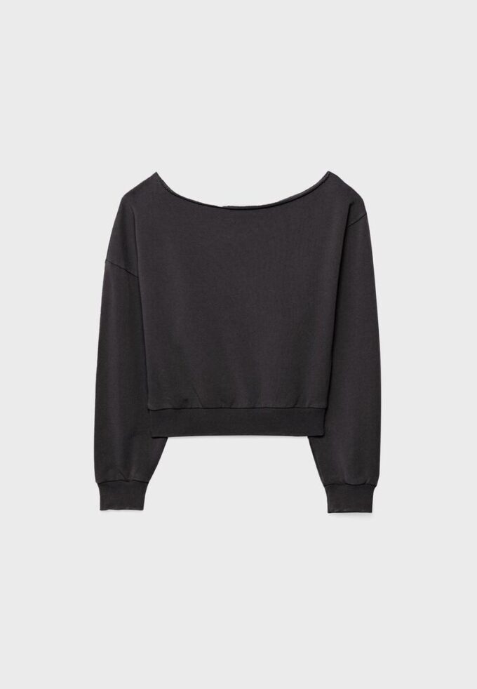 Camisola Curta com Efeito Desbotado Camisola Curta com Efeito Desbotado