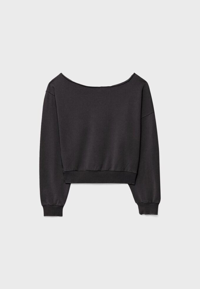 Camisola Curta com Efeito Desbotado Camisola Curta com Efeito Desbotado