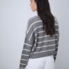 Camisola curta de malha às riscas