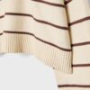 Camisola curta de malha às riscas