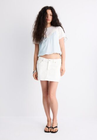 Camisola de dupla camada de T-shirt