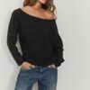 Camisola de malha assimétrica