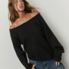 Camisola de malha assimétrica