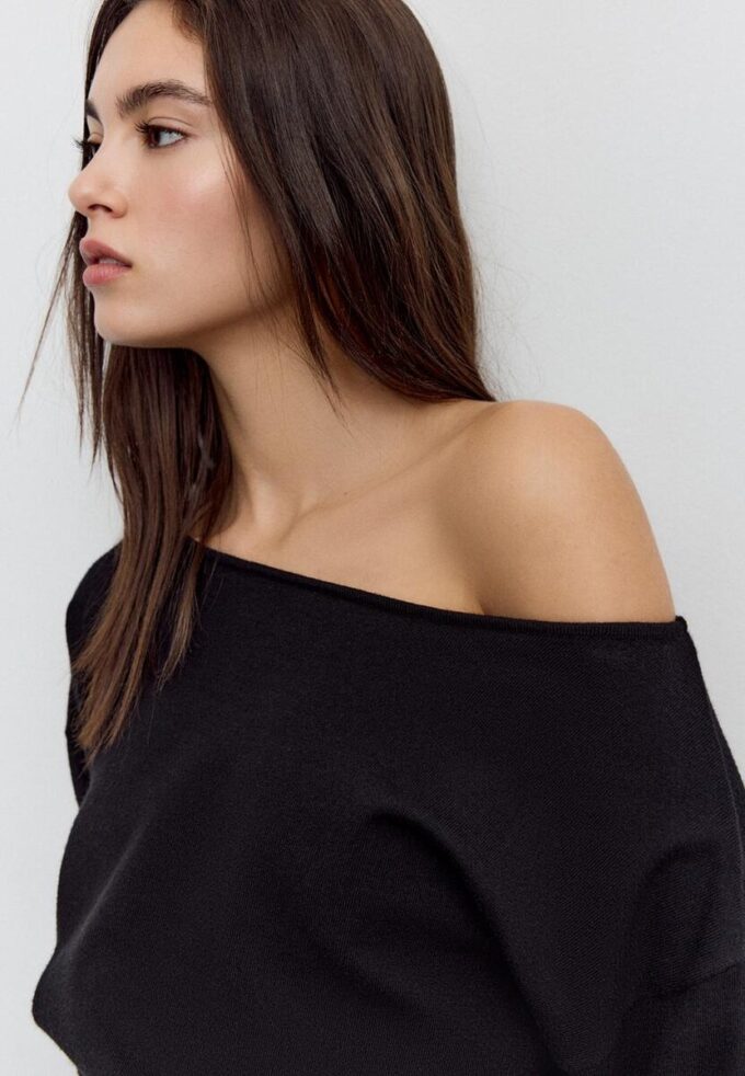 Camisola de malha assimétrica Camisola de malha assimétrica