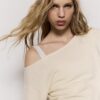 Camisola de malha assimétrica