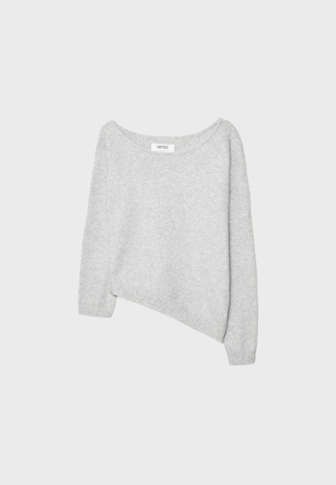 Camisola de malha assimétrica