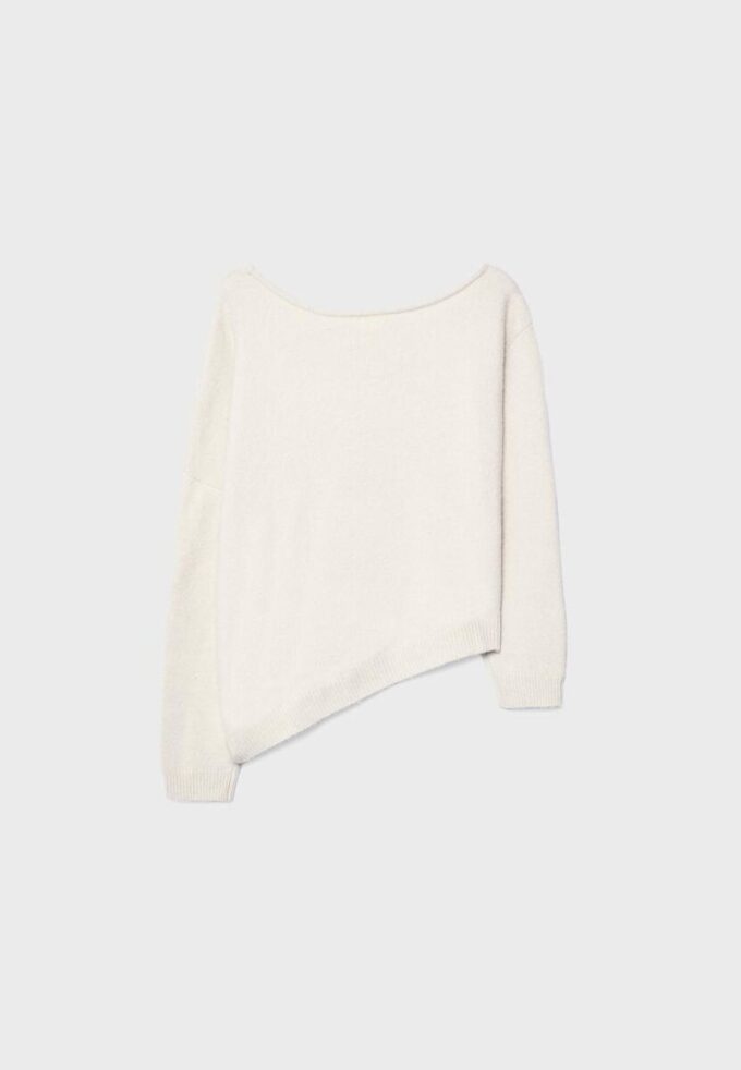 Camisola de malha assimétrica