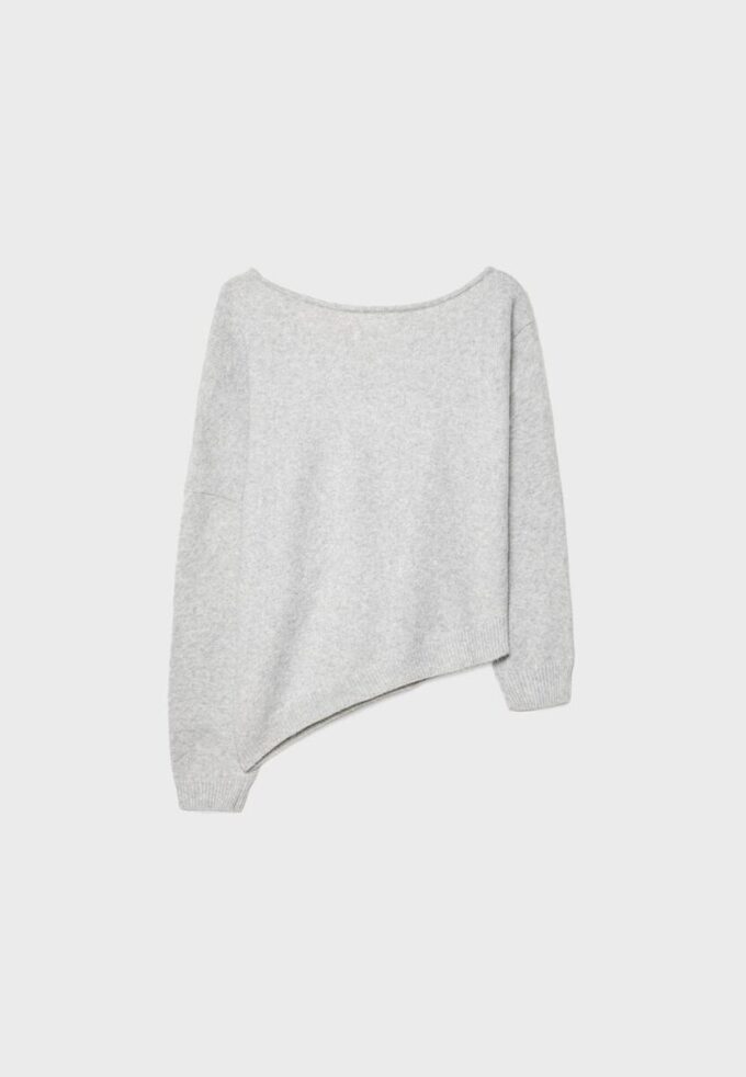 Camisola de malha assimétrica