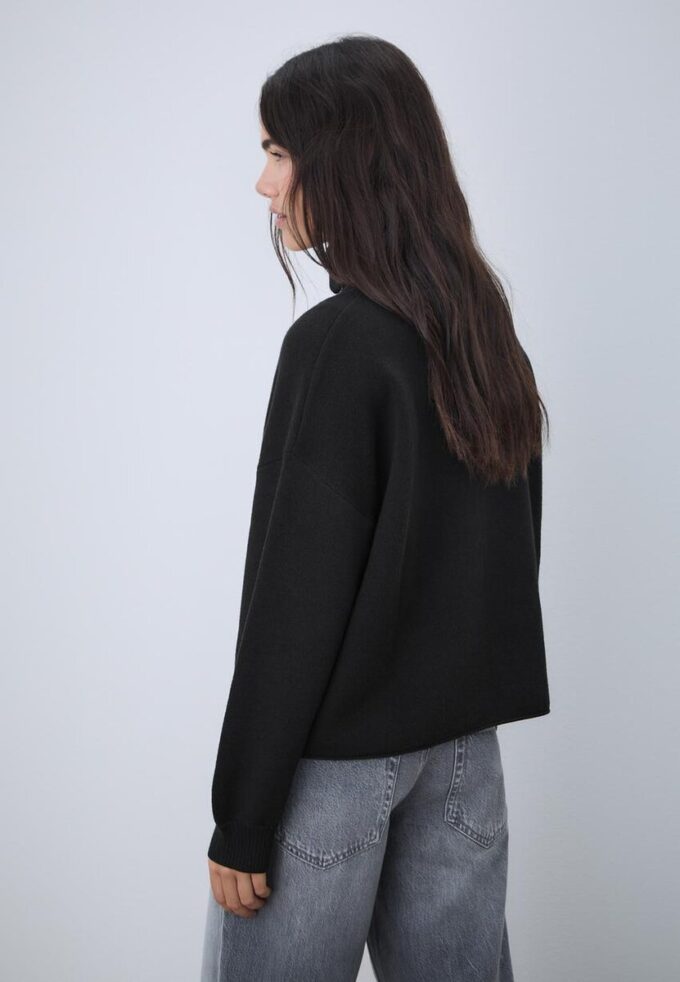 Camisola de malha com fecho