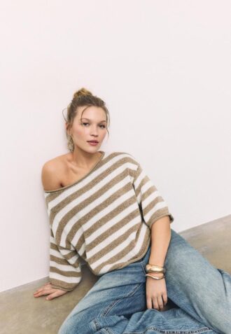 Camisola de malha com gola barco