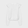 Camisola de malha com ombros acolchoados Camisola de malha com ombros acolchoados
