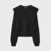 Camisola de malha com ombros acolchoados Camisola de malha com ombros acolchoados