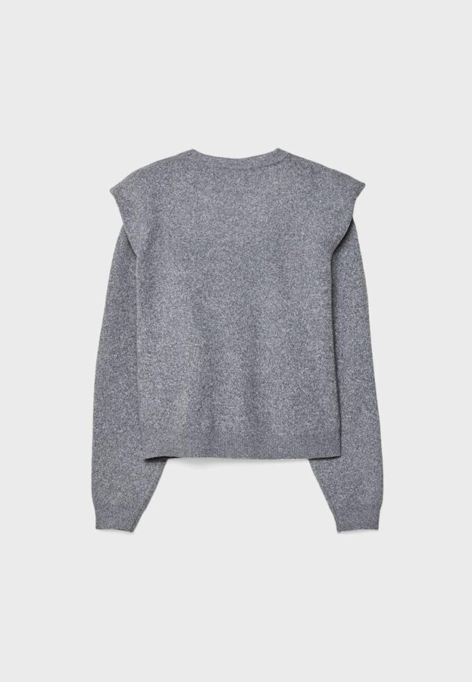 Camisola de malha com ombros acolchoados Camisola de malha com ombros acolchoados