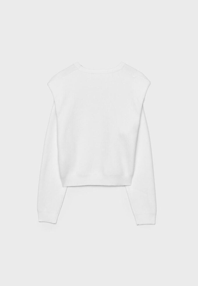 Camisola de malha com ombros acolchoados Camisola de malha com ombros acolchoados