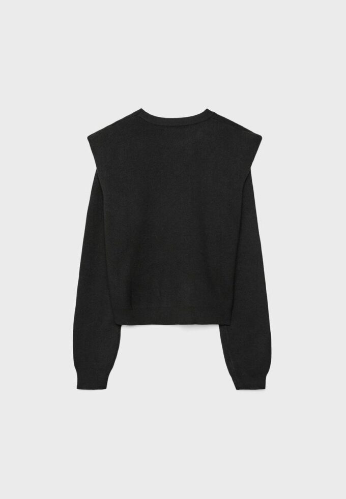 Camisola de malha com ombros acolchoados Camisola de malha com ombros acolchoados