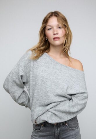 Camisola de malha com Toque suave e decote em barco