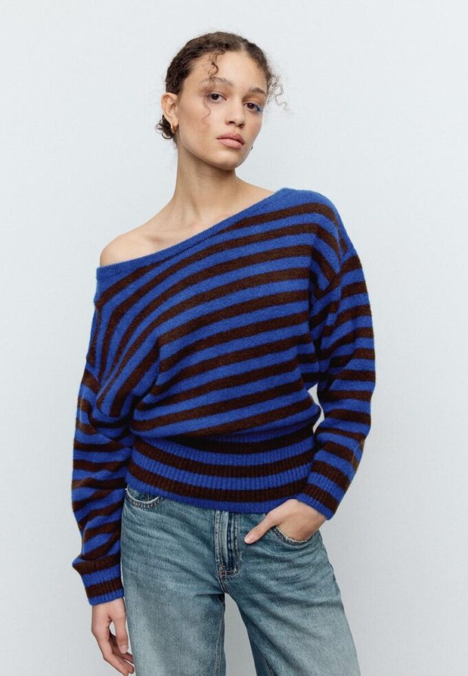 Camisola de malha com Toque suave e decote em barco Camisola de malha com Toque suave e decote em barco