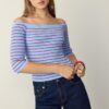 Camisola de malha justa às riscas Camisola de malha justa às riscas