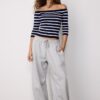 Camisola de malha justa às riscas Camisola de malha justa às riscas