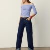 Camisola de malha justa às riscas Camisola de malha justa às riscas