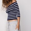 Camisola de malha justa às riscas Camisola de malha justa às riscas