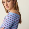 Camisola de malha justa às riscas Camisola de malha justa às riscas