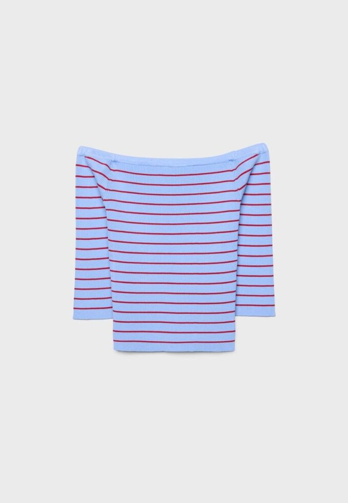 Camisola de malha justa às riscas Camisola de malha justa às riscas