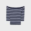 Camisola de malha justa às riscas Camisola de malha justa às riscas
