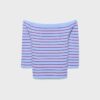 Camisola de malha justa às riscas Camisola de malha justa às riscas