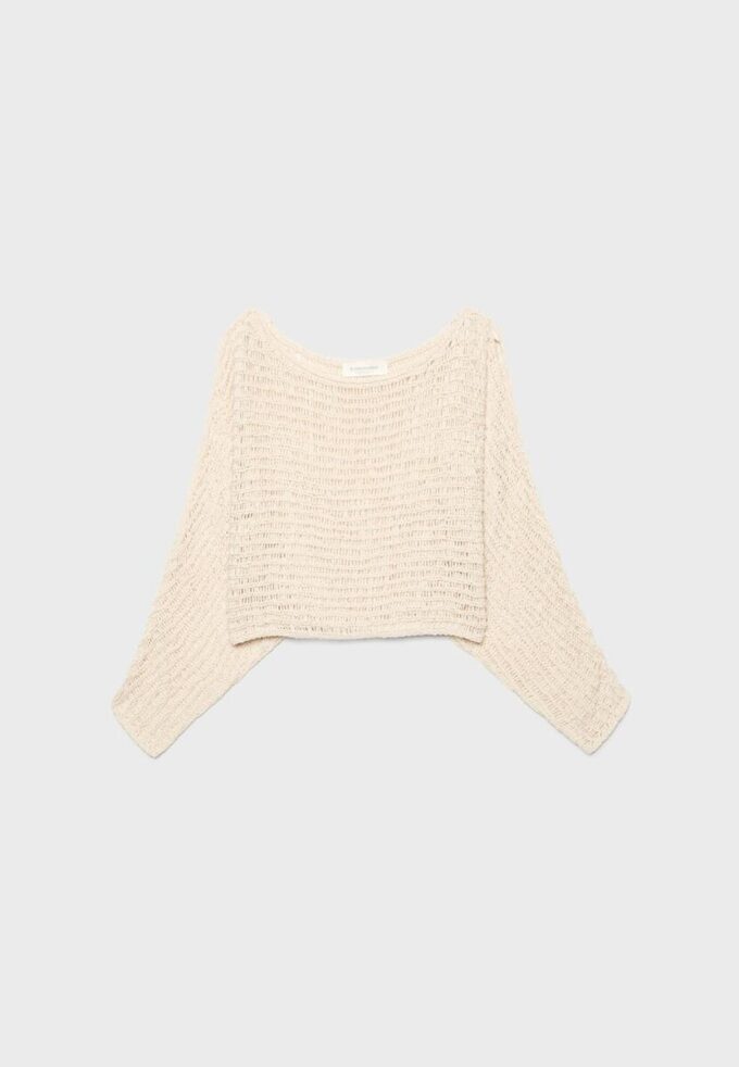Camisola de malha tipo capa com fita