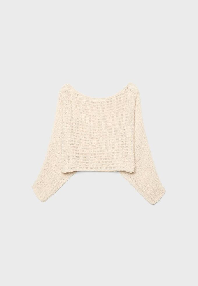 Camisola de malha tipo capa com fita
