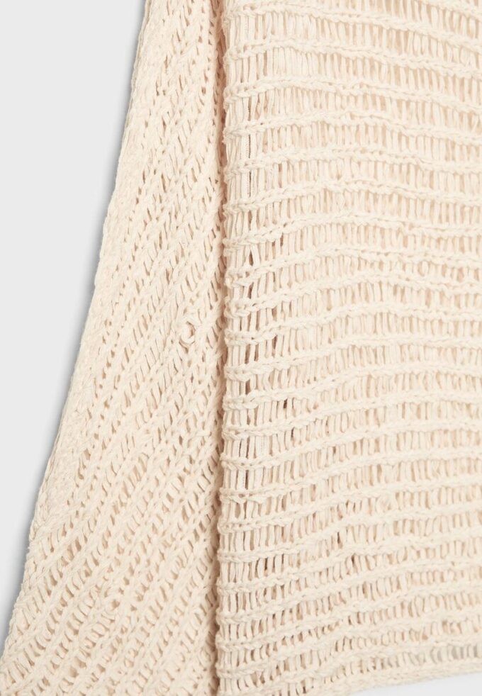 Camisola de malha tipo capa com fita