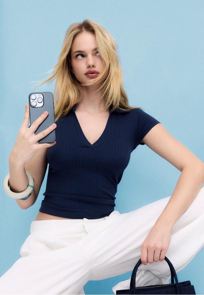 Camisola Polo Básica Seamless Camisola Polo Básica Seamless