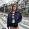 Casaco bomber em camurça sintética Casaco bomber em camurça sintética